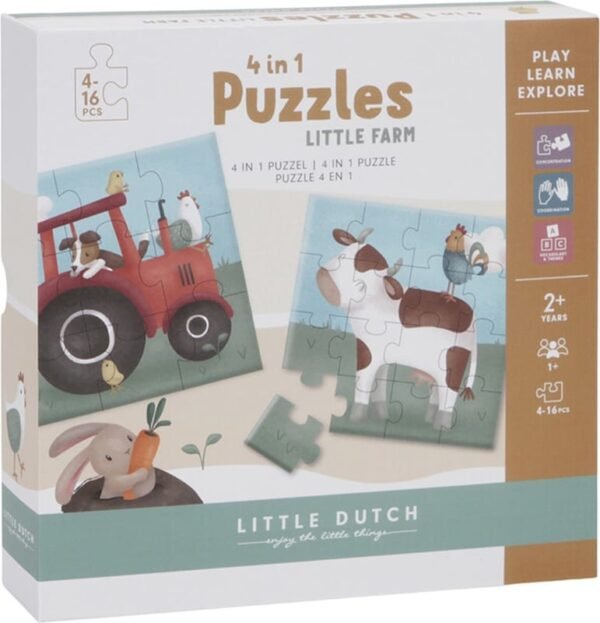 Little Dutch I Little Farm 4 in 1 puzzel