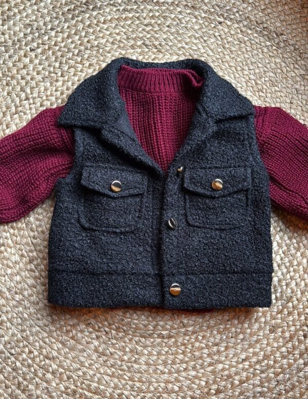 Teddy gilet | zwart - Afbeelding 2