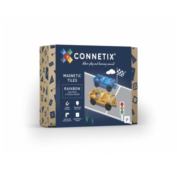 Connetix | auto's | 2 stuks | rainbow