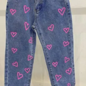 Jeans | roze hartjes