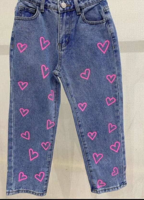 Jeans | roze hartjes