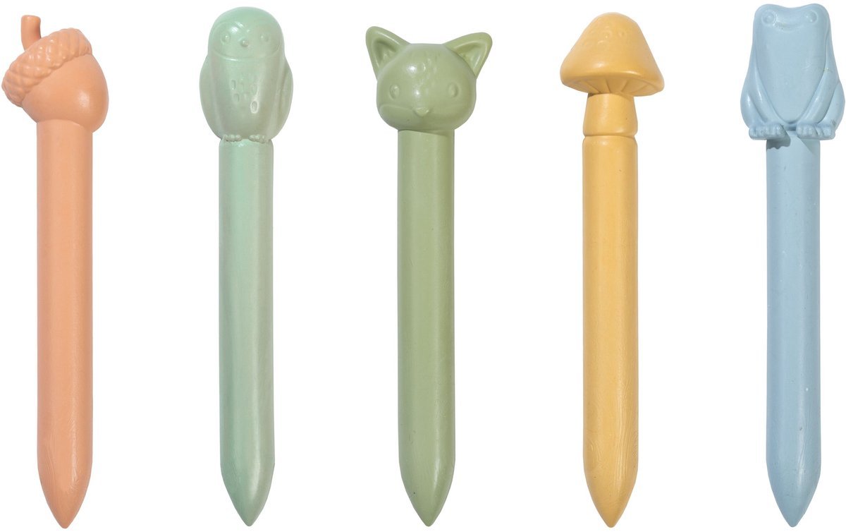 ittle Dutch waskrijtjes – Forest Friends (set van 5) - Afbeelding 2