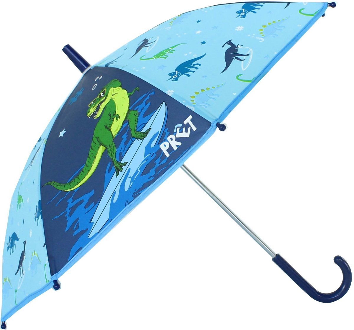 Kinderparaplu Dino – Lichtblauw & Donkerblauw | Vrolijke en veilige paraplu voor kinderen