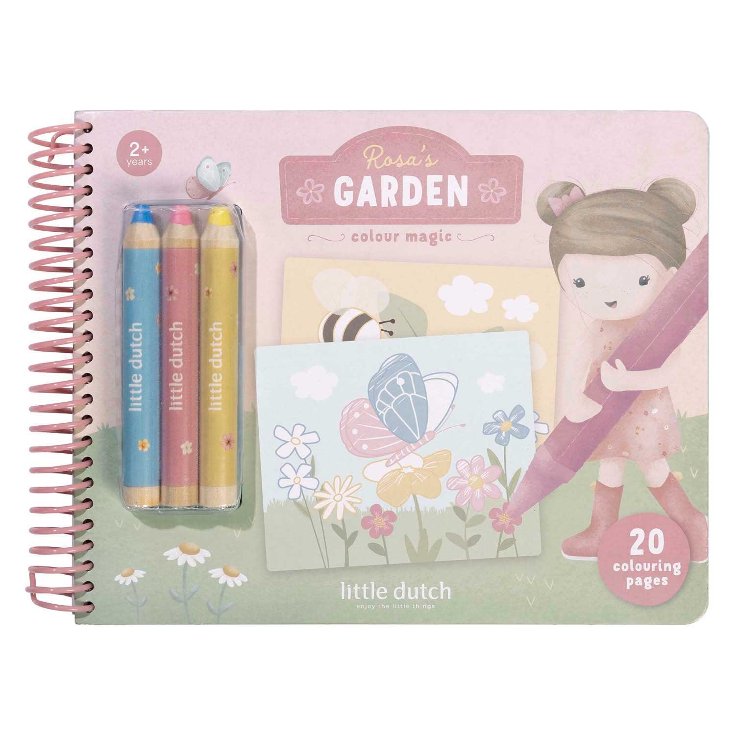 Little Dutch Colour Magic Book Rosa – Magisch Kleurboek met 3 Potloden