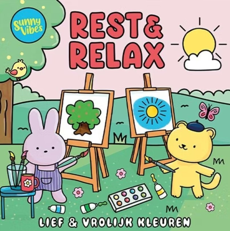 Sunny Vibes – Rest & Relax Cosy Colouring | Trendy Kleurboek voor Volwassenen & Tieners