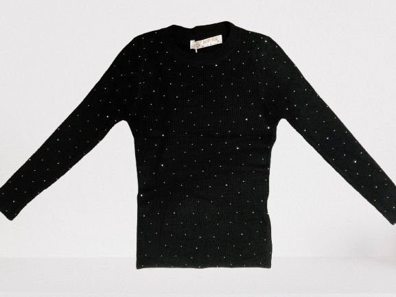 Longsleeve | zwart | glitter - Afbeelding 2