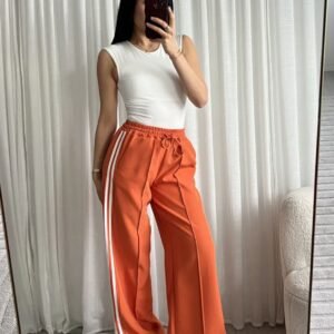 Wide leg | stripe | oranje