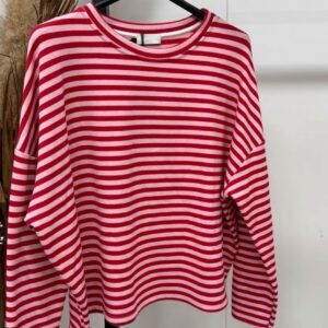 Longsleeve | Gestreept | rood/ roze