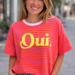 T- shirt | gestreept | Qui | Fuchsia