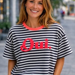 T-shirt | gestreept | Blauw / wit | Qui