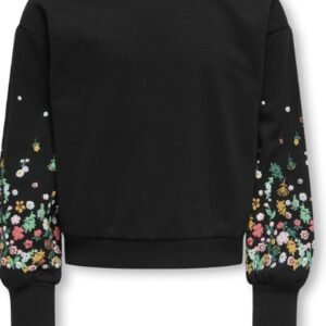 Sweater | zwart | bloem