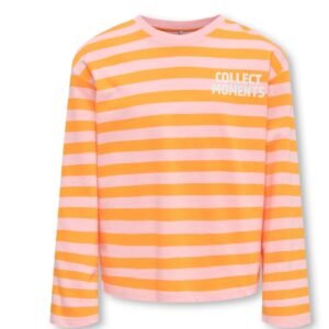 Longsleeve gestreept | oranje / roze | Only