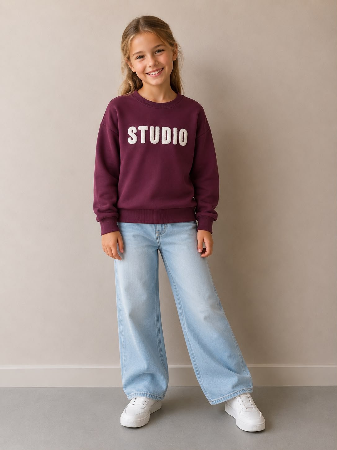 Sweater | Donkerbruin | Roze | Bordeaux | Only - Afbeelding 2