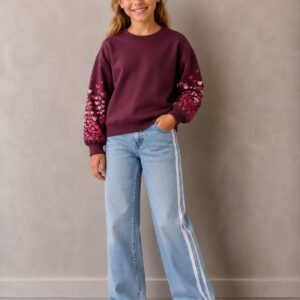 Sweater | heart | bordeaux | only
